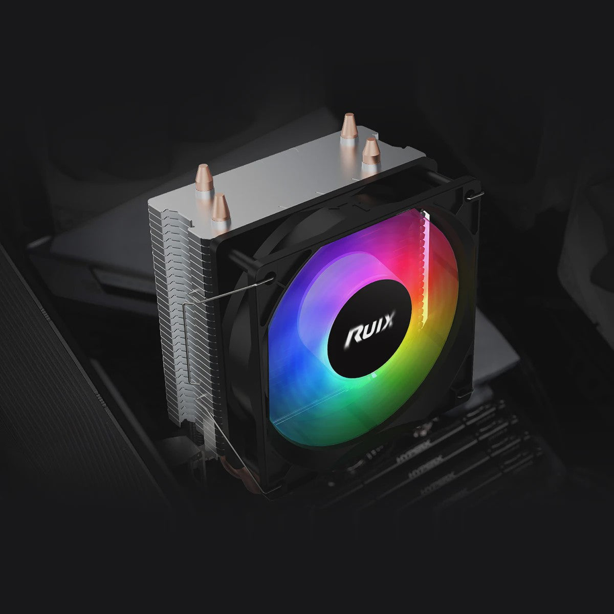 Ruix X2000 CPU Cooler: Stille Koeling met Rainbow RGB Ventilator & 2 Heatpipes