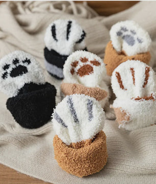Schattige Dierenpoot Sokken Dames - Kawaii Fleece Sokken voor Thuis & Slapen