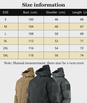 Herren Militaire Tactische Softshell Jas - Waterdicht & Winddicht met Capuchon
