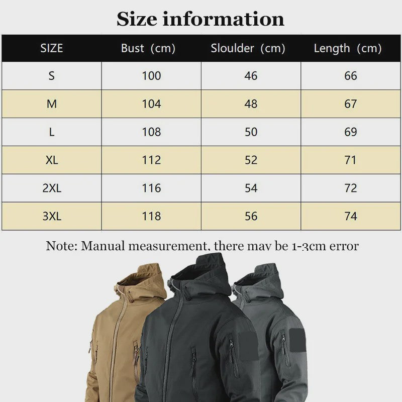 Herren Militaire Tactische Softshell Jas - Waterdicht & Winddicht met Capuchon