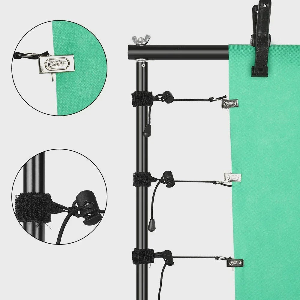 Professionele Achtergrond Stand Set (2x2M, 2x3M, 2.6x3M) - Draagbaar & Duurzaam