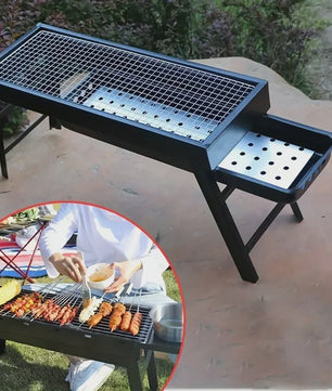 Grote Opvouwbare BBQ Barbecue Grill 60CM - Draagbaar Houtskool Fornuis voor Buiten, Camping & Picknick