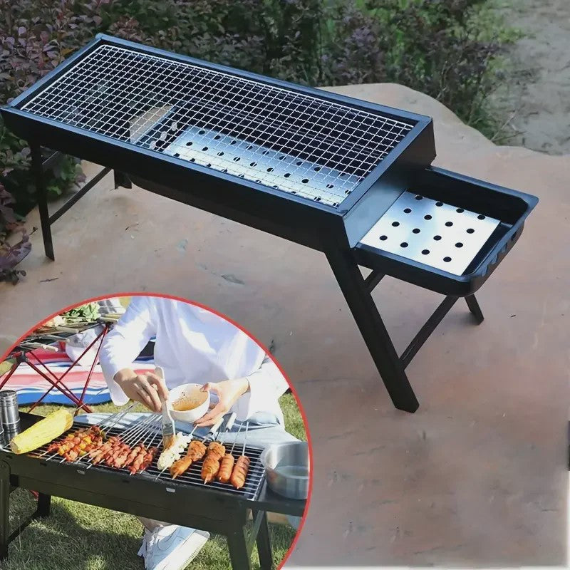 Grote Opvouwbare BBQ Barbecue Grill 60CM - Draagbaar Houtskool Fornuis voor Buiten, Camping & Picknick