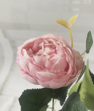 Roze Zijden Pioen Kunstboeket 30cm - 5 Grote Bloemen & 4 Knopen voor Decoratie