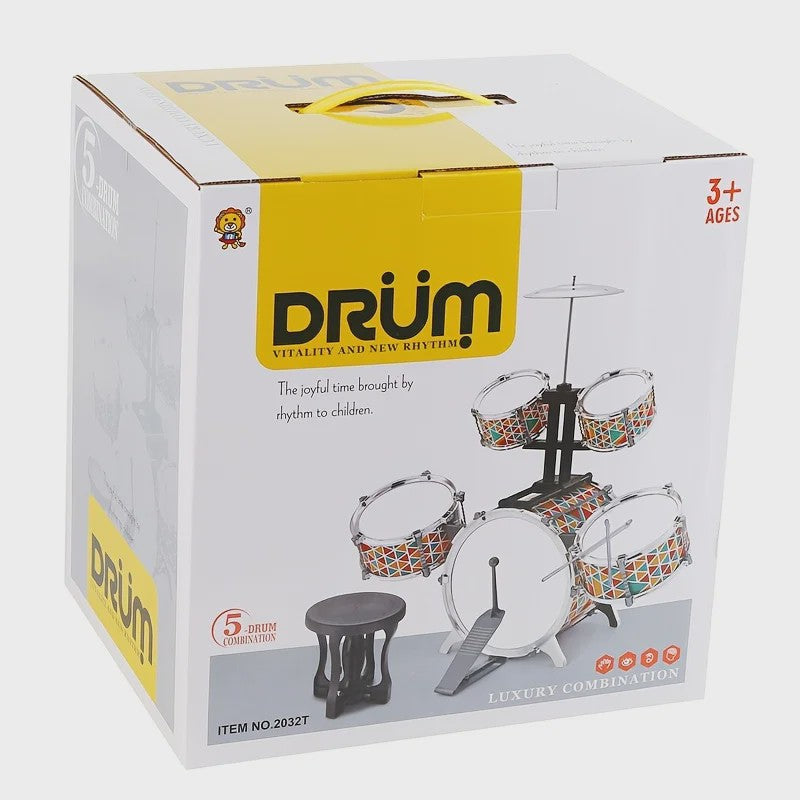 Mini Drumstel voor Kinderen - Rode Electroplated Beginnersset - Perfect voor Thuis Oefenen