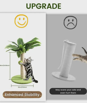 Schattige Kattenkrabpaal met Bladeren en Sisal Touw - Speelplezier voor Kittens