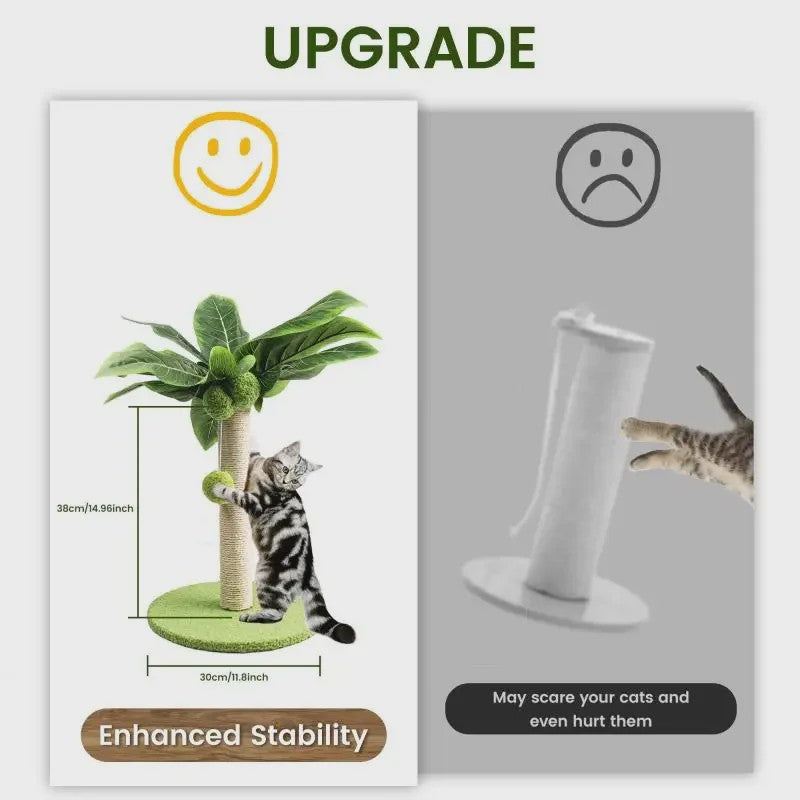 Schattige Kattenkrabpaal met Bladeren en Sisal Touw - Speelplezier voor Kittens