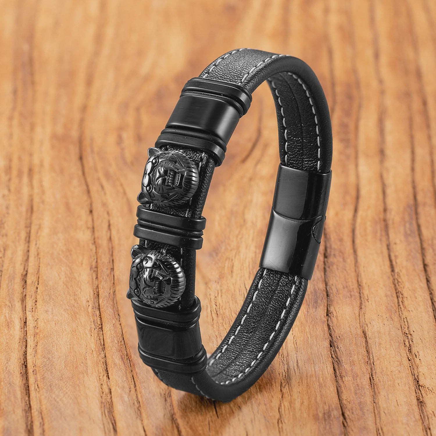 Unieke Roestvrijstalen & Leren Armband - Stijlvol Unisex Sieraad