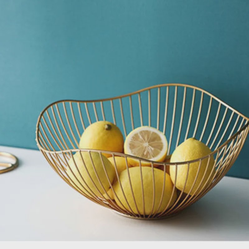 Stijlvolle Metalen Fruitmand - Nordic Design Opbergmand voor Snacks, Brood of Cosmetica