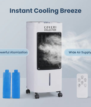 Draagbare Water Air Cooler met 4L Tank, 65W, 3 Snelheden & Afstandsbediening