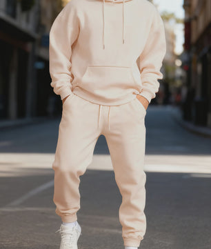 Unisex Fleece Hoodie Set - Casual Sportkleding voor Heren & Dames