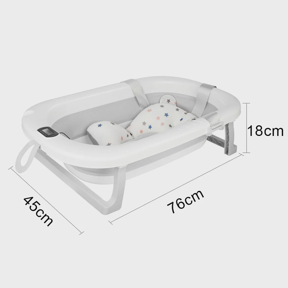 Opvouwbaar Babybadje met Thermometer & Badmat - 0-36 Maanden