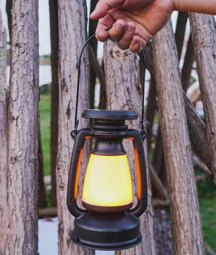 Retro Camping Lantaarn met Sfeerverlichting - Oplaadbaar & Dimbaar