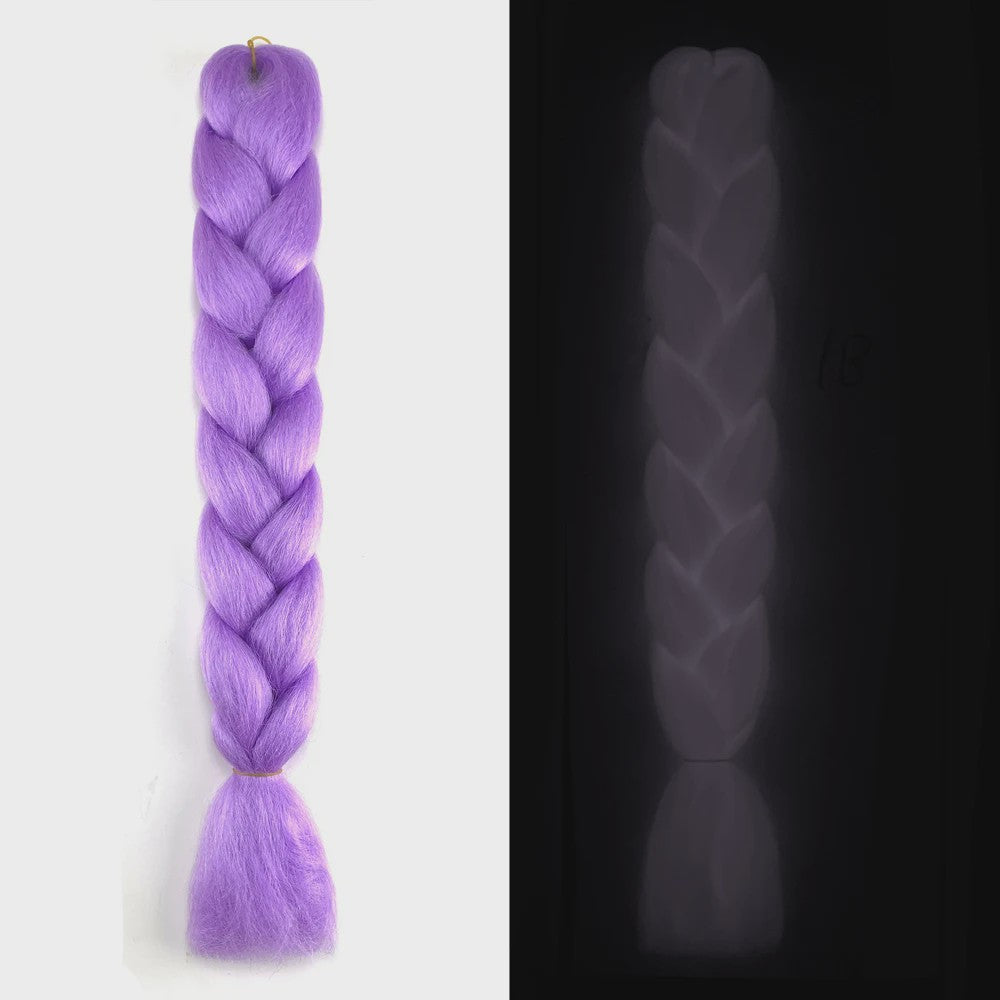 Neon Glow Braiding Hair Extensions - 24 Inch Jumbo Braid - Lichtgevende Kleuren