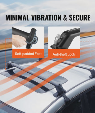 Verstelbare Aluminium Dakdragerset (2 stuks) - 155LBS Capaciteit - Voor Auto's met Kale Dakrand