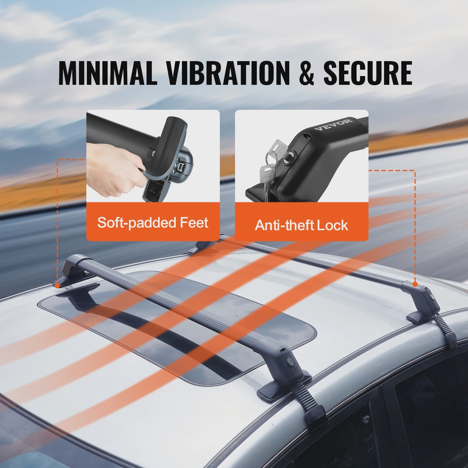 Verstelbare Aluminium Dakdragerset (2 stuks) - 155LBS Capaciteit - Voor Auto's met Kale Dakrand