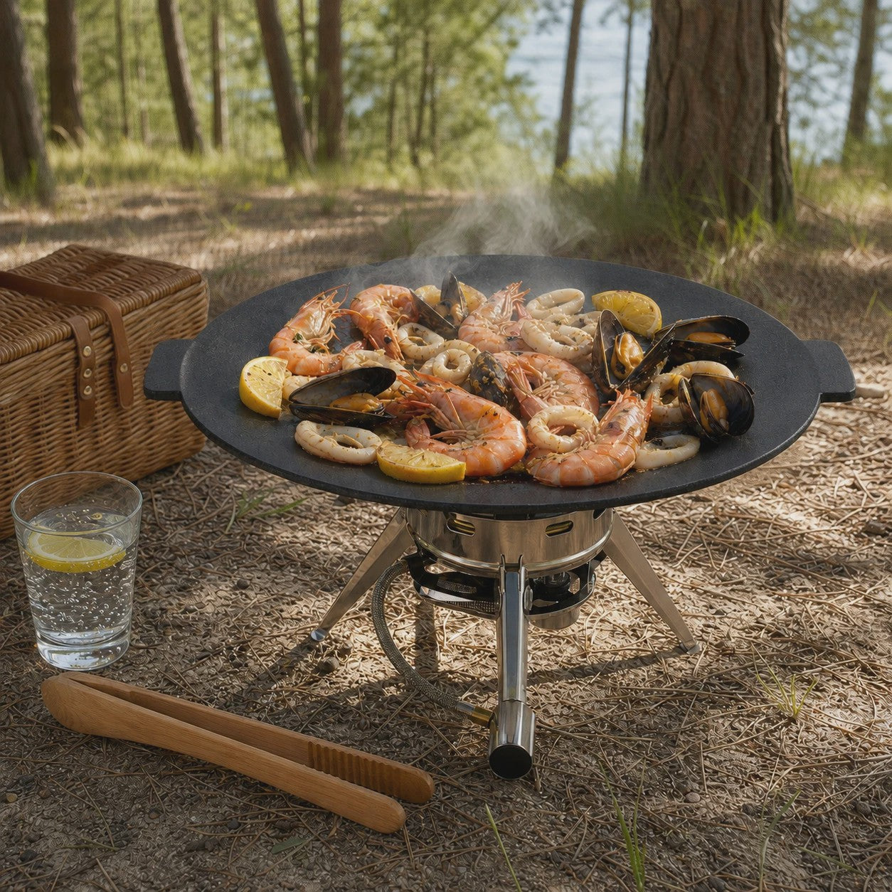 Gietijzeren BBQ Grillplaat met Onderstel - Diameter 45 cm