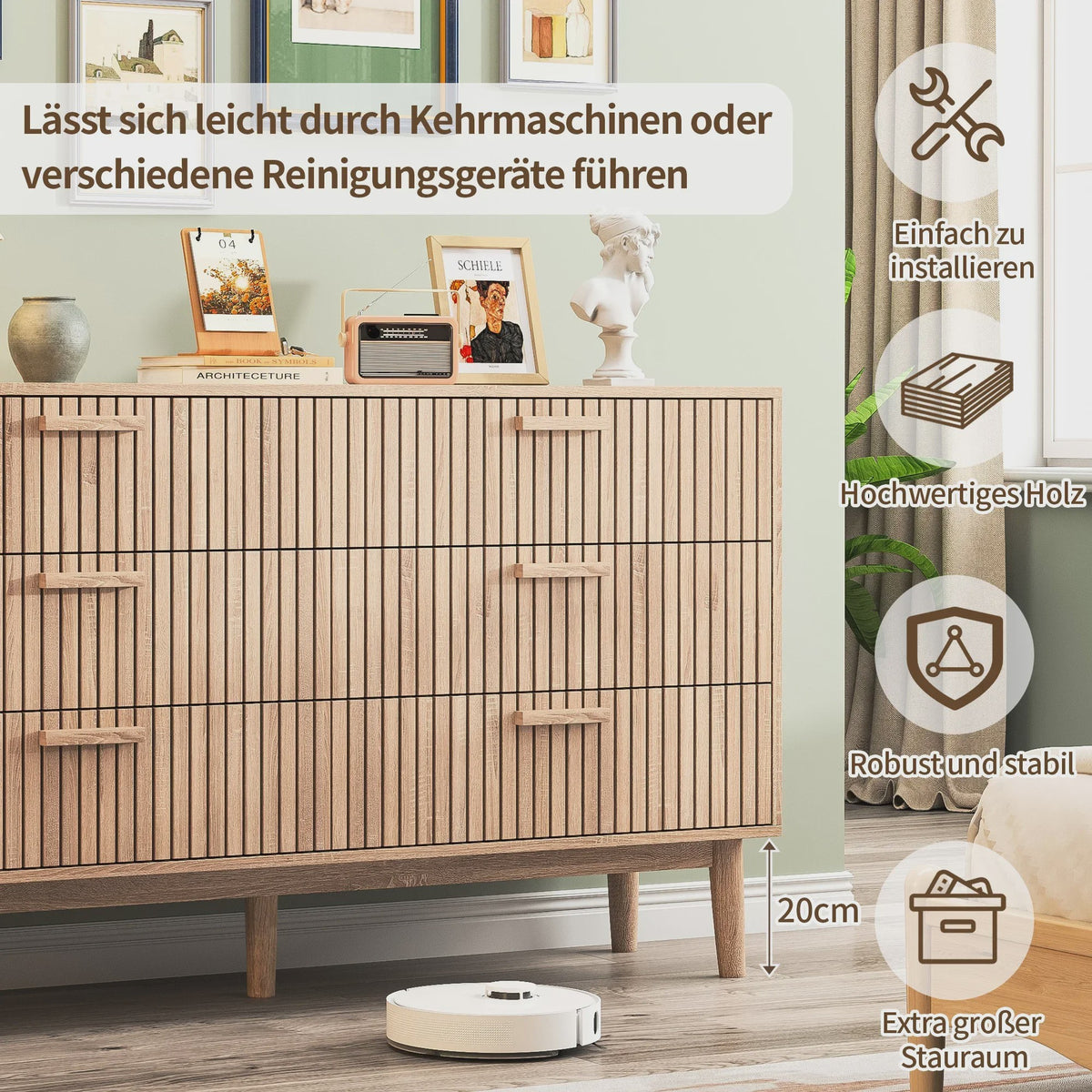 Landelijke Dressoir met 4 of 6 Lades - Houten Opbergkast