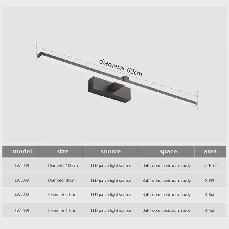 Moderne LED Wandlamp Badkamer - Stijlvol Aluminium met 3 Kleuren Licht
