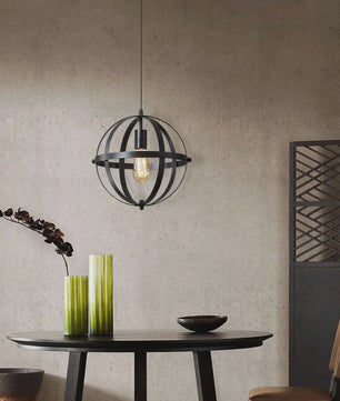 Industriële Metalen Hanglamp - Sfeervolle Bolvormige Kooi Lamp met E27 Fitting