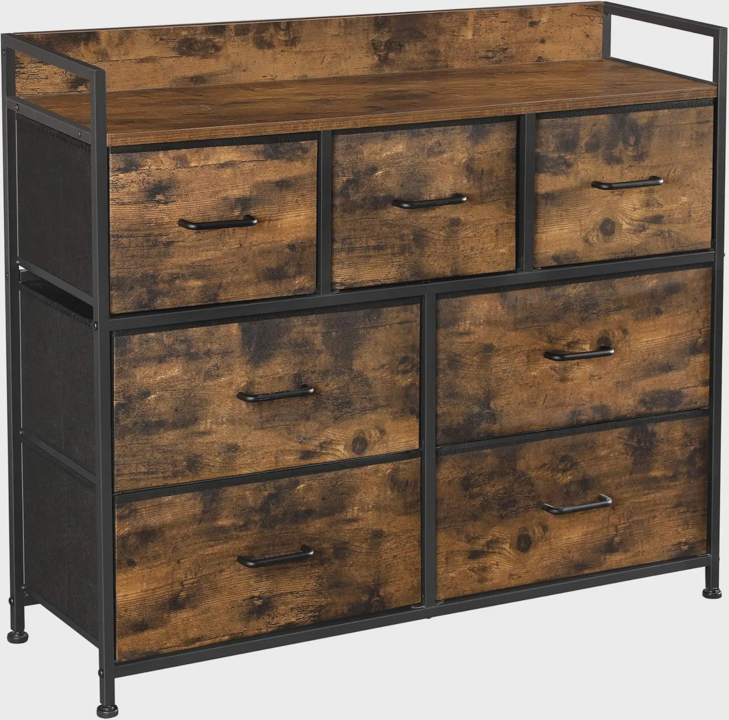 Industrieel Dressoir met 7 Lades en Metalen Frame - Rustiek Houtdesign