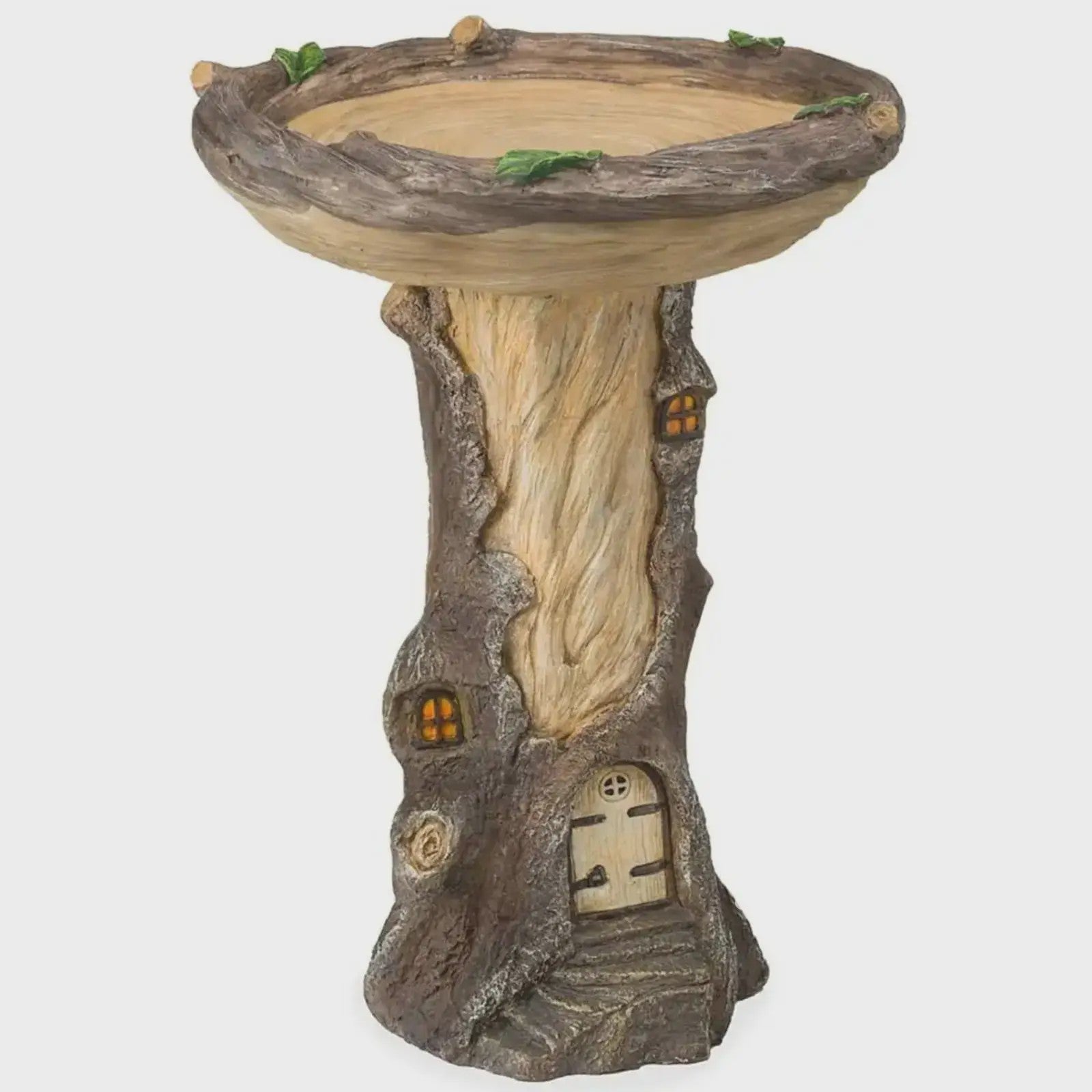 Antiek Vogelbad met Uilen Design - Decoratieve Tuinfontein van Polyresin
