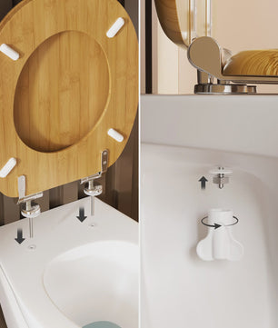 Toiletzitting O-vorm met soft-close en bamboe-look – Antibacterieel & Duurzaam