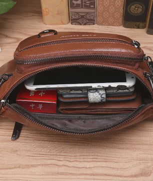 Luxe Leren Heuptas Heren - Retro Stijl Crossbody & Schoudertas