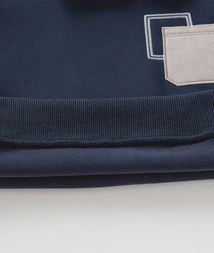 Warme Kinder Sweater met Denim Kraag en Patch Pocket - Herfst/Winter Collectie