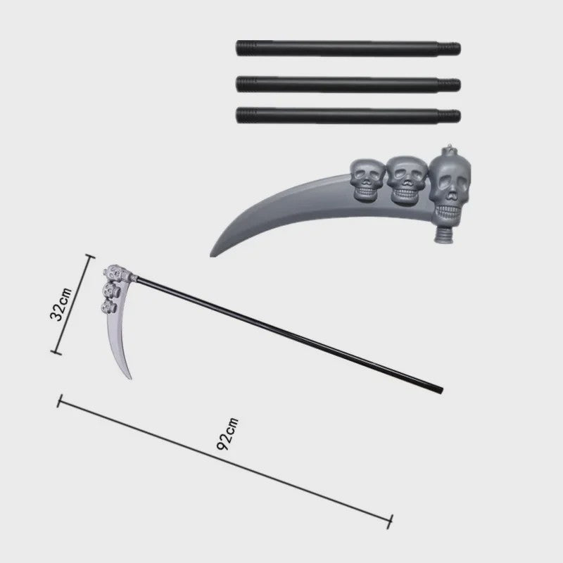 Kinderkostuum Doodskop Grim Reaper met Kap, Zeis en Accessoires - Halloween