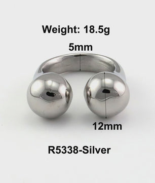 Nieuw Design Geometrische Kralen Ring - Roestvrij Staal Dames Sieraden