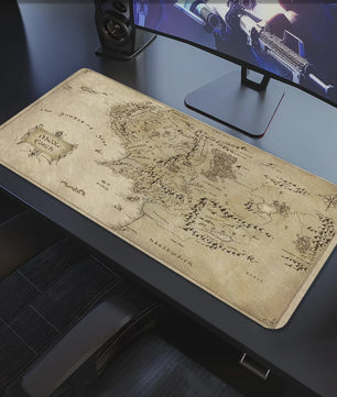 Lord of the Rings Midden-Aarde Kaart Muismat - Extra Groot, Antislip & Dik