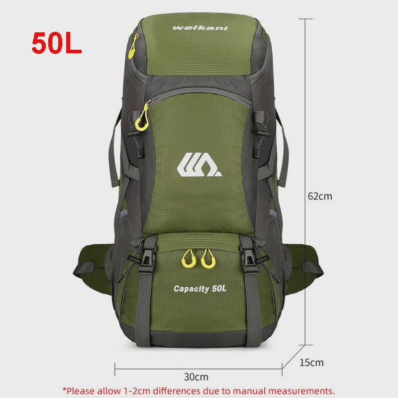 50L Waterdichte Reisrugzak - Grote Outdoor Backpack voor Kamperen, Wandelen & Klimmen