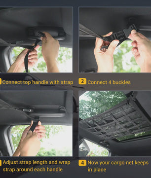 Universele Dak Opbergnet voor Auto - 90x65cm - Anti-doorzakken - Organiseer Bagage in SUV/Van