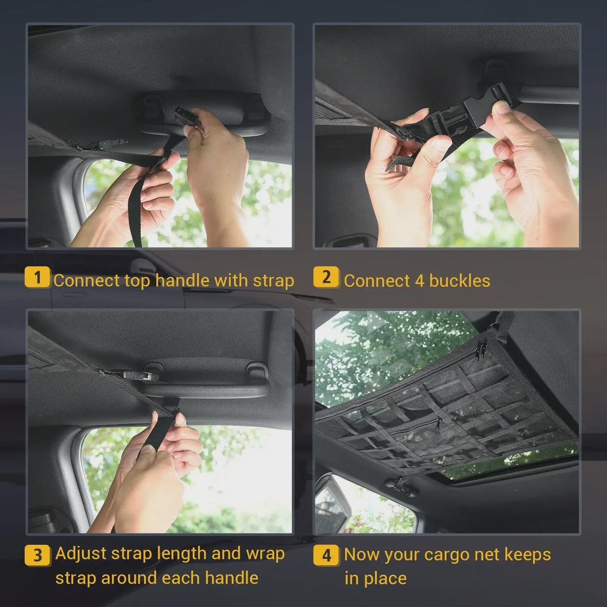 Universele Dak Opbergnet voor Auto - 90x65cm - Anti-doorzakken - Organiseer Bagage in SUV/Van