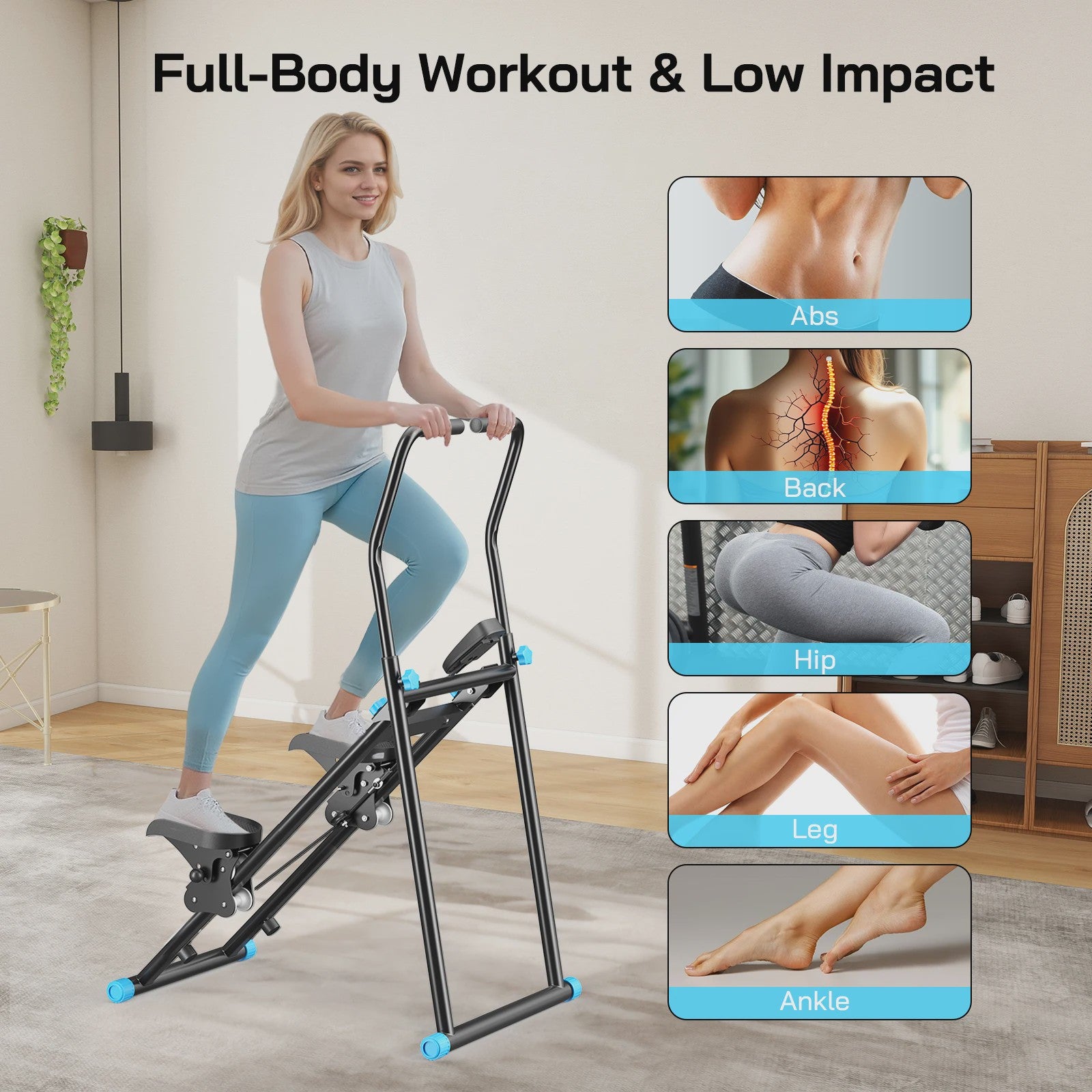 New Version Vertical Climber Machine -Compact Folding Cardio Stepper for Full-Body Workout,Ideal for Home Gym Exercise Equipment