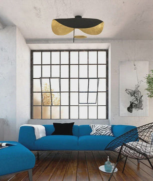 Moderne LED Plafondlamp Schotelvorm Goudkleurig Interieur - SediaXL