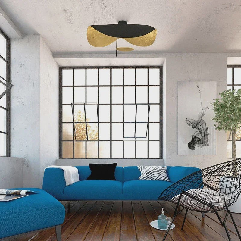 Moderne LED Plafondlamp Schotelvorm Goudkleurig Interieur - SediaXL
