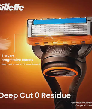Gillette Fusion5 Scheermes Set: Handmatig Scheermes met 5 Lagen Mesjes, Handvat, 2 Reservemesjes en Standaard