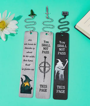 Lord of the Rings Metal Bladwijzer Set - Iconische Citaten & Fantasy Designs