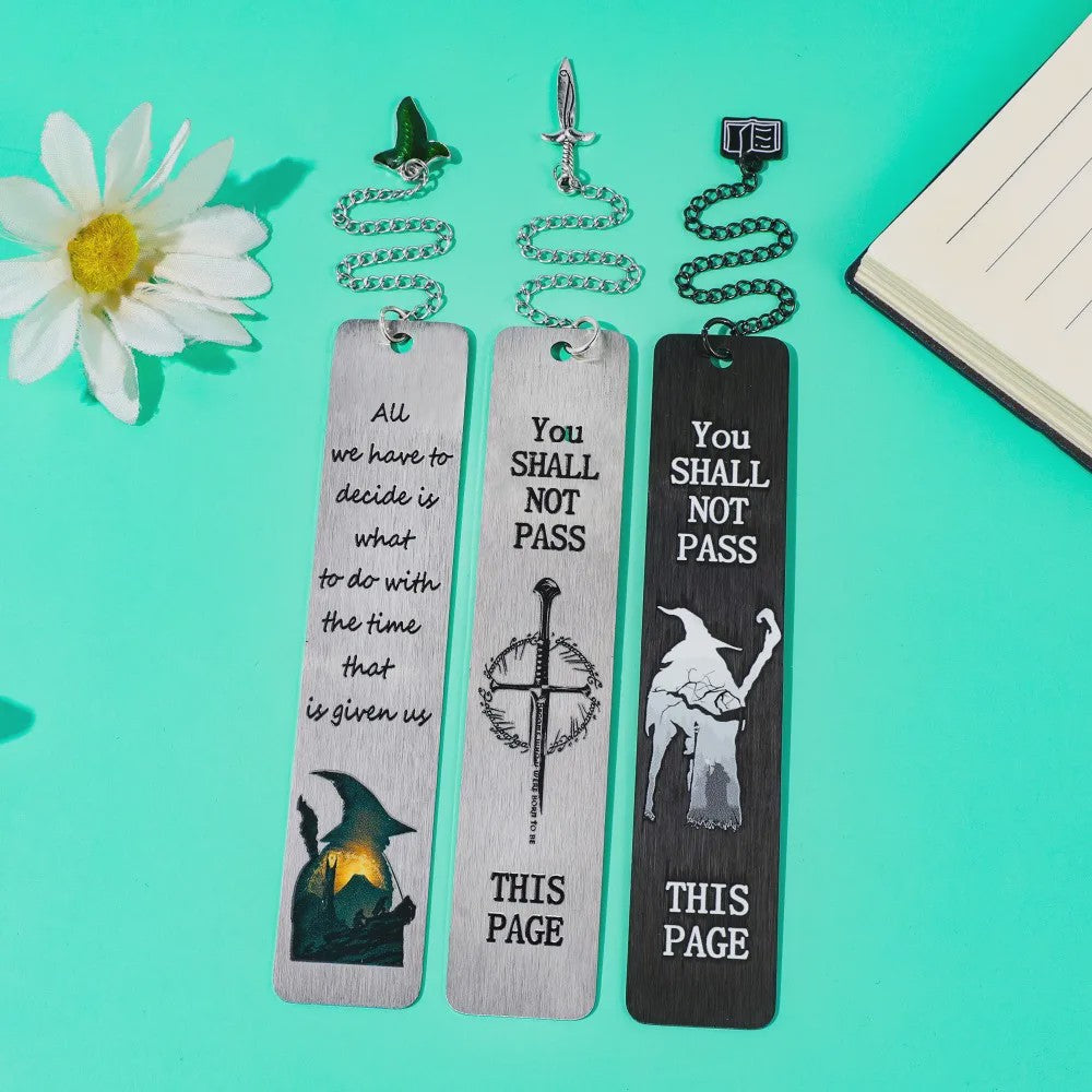 Lord of the Rings Metal Bladwijzer Set - Iconische Citaten & Fantasy Designs