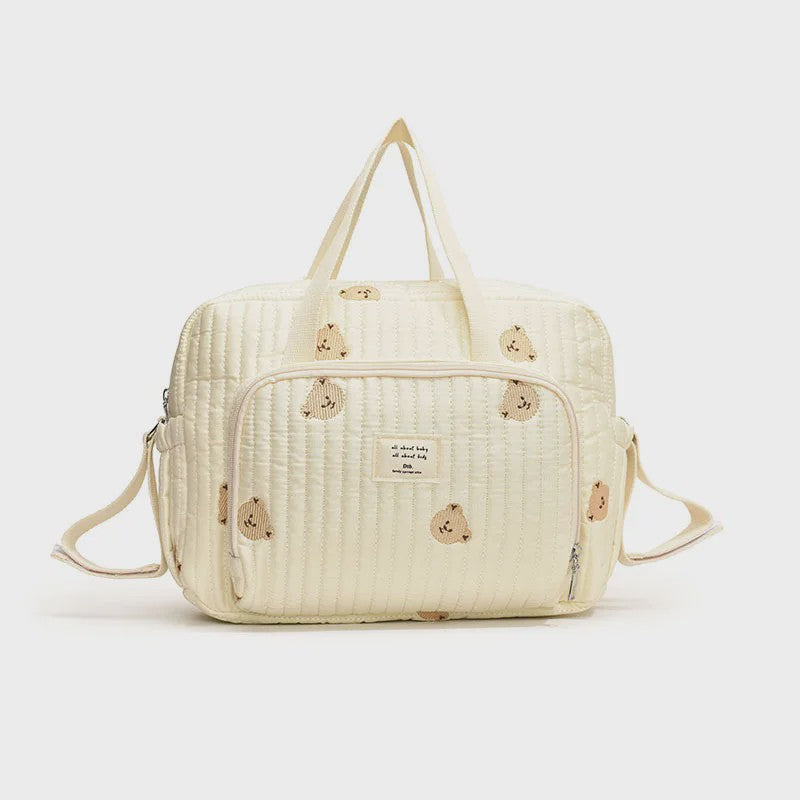 Grote Mommy Bag Baby Organizer - Stijlvolle Luiertas met Borduurwerk voor Moeder & Kind