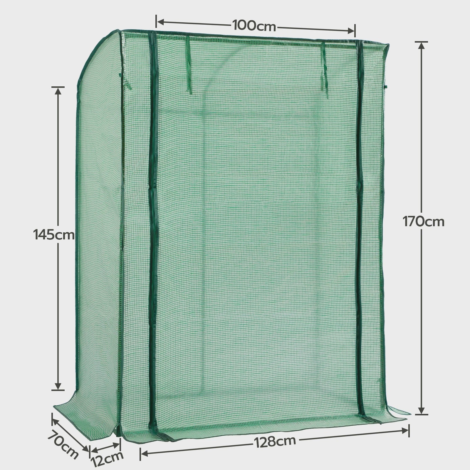 Kleine Folie Kas voor Tomaten en Planten - 128x70x170 cm met Roldeur