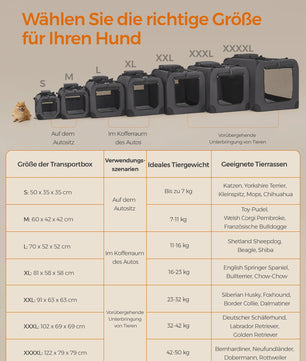 FEANDREA Opvouwbare Hondentransportbox - Ademend & Draagbaar - Grijs