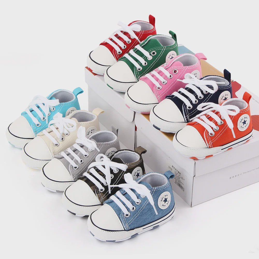 Babyschoenen Canvas Sneakers - Eerste Stapjes Schoentjes met Zachte Zool