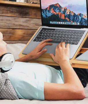 Houten Laptoptafel voor Bed & Bank - Opvouwbaar, Verstelbaar, met Lade