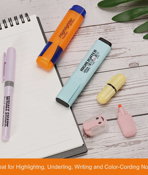 Set van 4 of 6 Fluorescerende Highlighters met Brede Stift - Ideaal voor Tekenen, Markeren en Kantoor