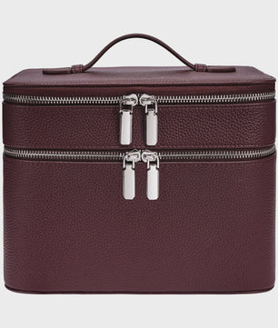 Dubbellaagse Make-up Tas - Draagbare Professionele Cosmetica Organizer met Verstelbare Vakken