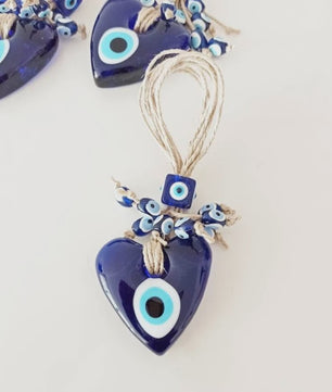 Blauw Turks Oog Hanger met Touw - Decoratie voor Auto, Muur & Huis