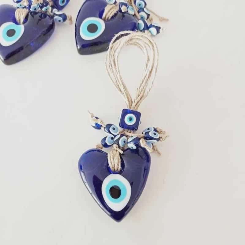 Blauw Turks Oog Hanger met Touw - Decoratie voor Auto, Muur & Huis